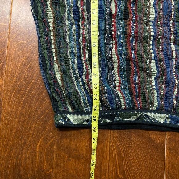 Coogi Y2K Vintage 3D Knit Multicolored Cotton Collard Sweater Men's Size Large - Picture 10 of 10